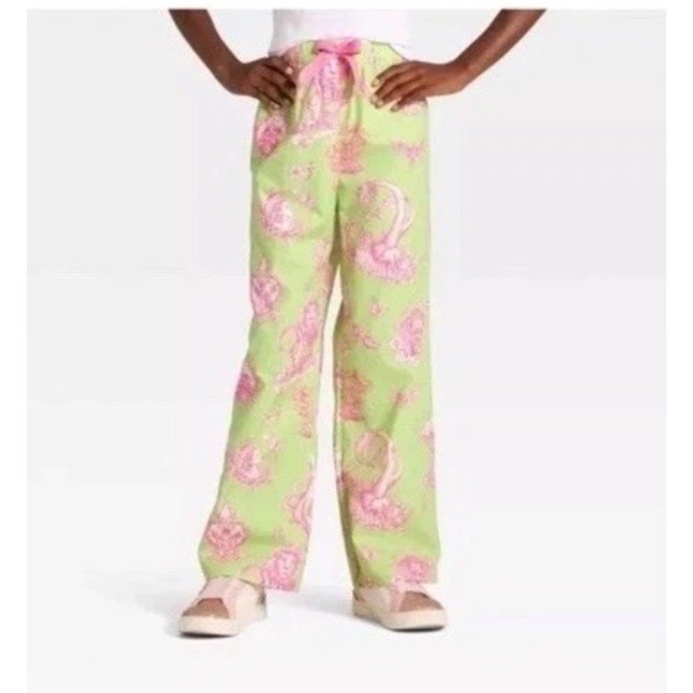 Katie Kime Wicked Girls Sz XL (14) Green Pink Pajama Pants Cotton NWT